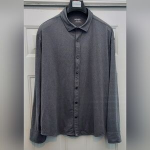UNTUCKIT PERF TEE BD MEN'S GRAY POLYESTER-ELASTANE LONG SLEEVE SHIRT SIZE XXL